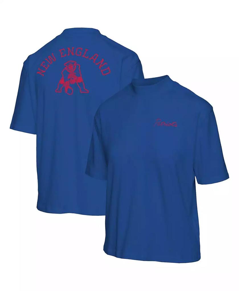 Junk Food Women's Royal New England Patriots Half-Sleeve Mock Neck T-shirt