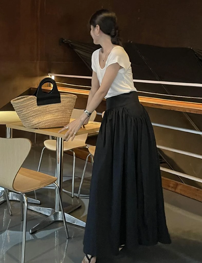 Pixie Market Black Poplin Skirt 3