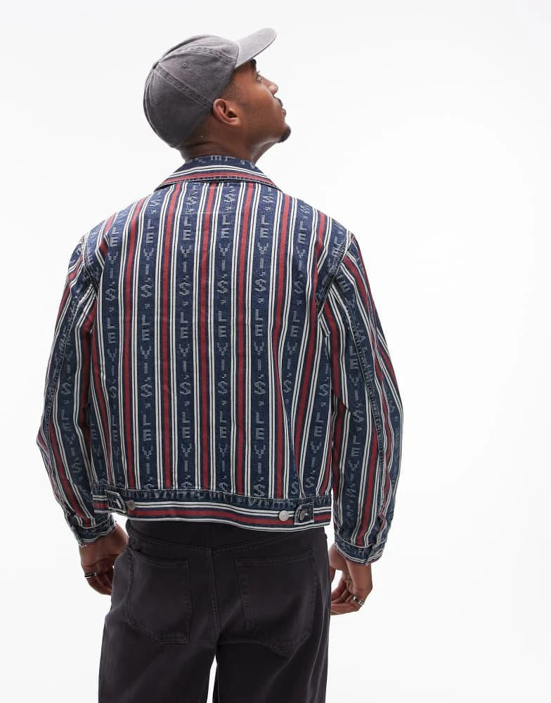 Levi's Levi's Embarcadero station stripe logo denim jacket relaxed boxy fit in mid blue 4