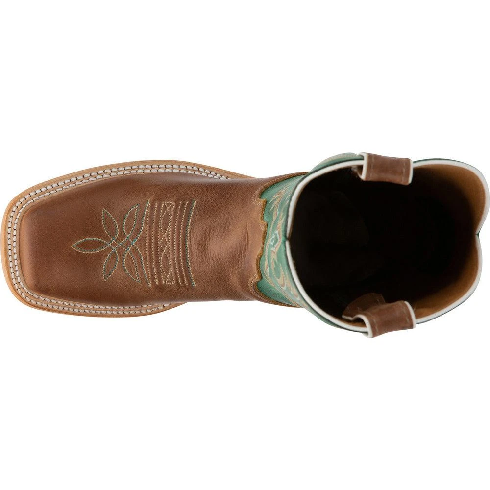 Justin Boots Kenedy Embroidered Calf Square Toe Cowboy Boots 4