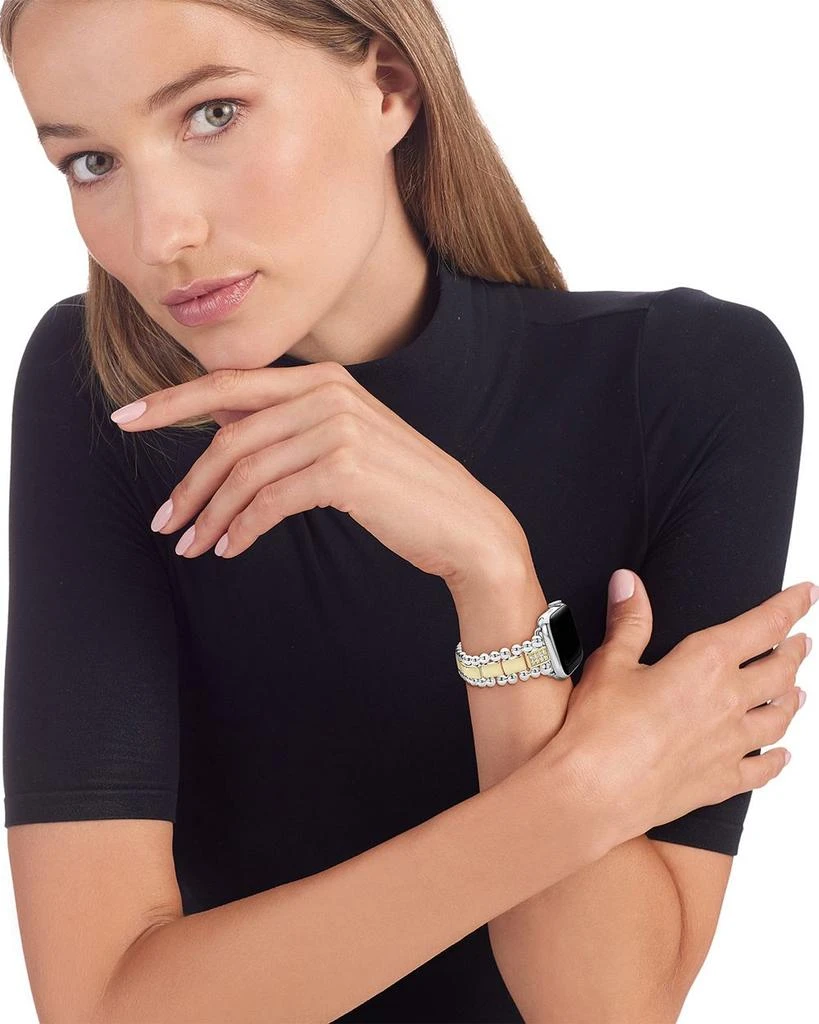 LAGOS Sterling Silver & 18K Gold Diamond Link Apple™ Smartwatch Bracelet, 38-45mm 2