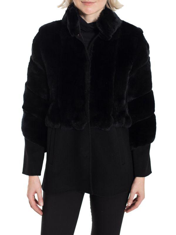 BELLE FARE Faux Fur & Wool Jacket