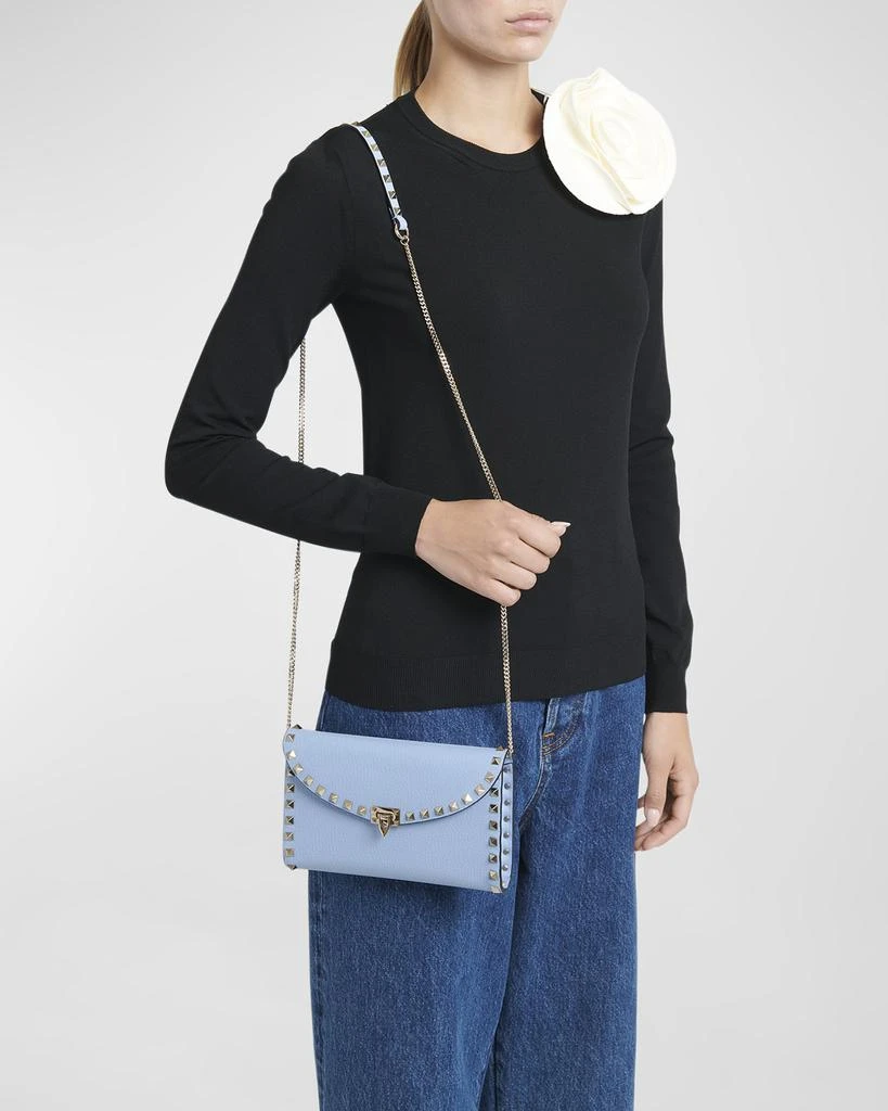 Valentino Rockstud Flap Leather Wallet on Chain 4