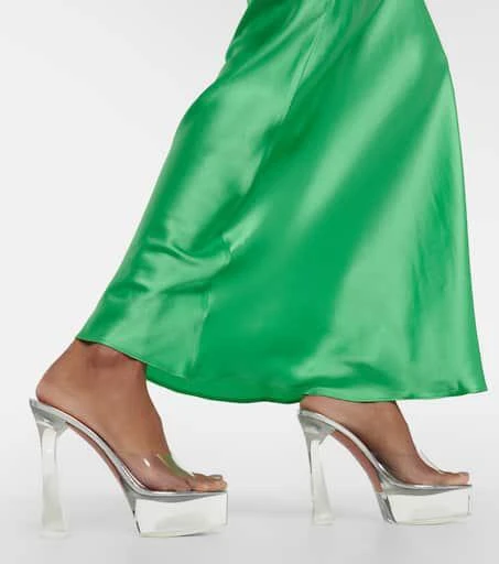 Amina Muaddi Dalida Glass PVC platform mules 4