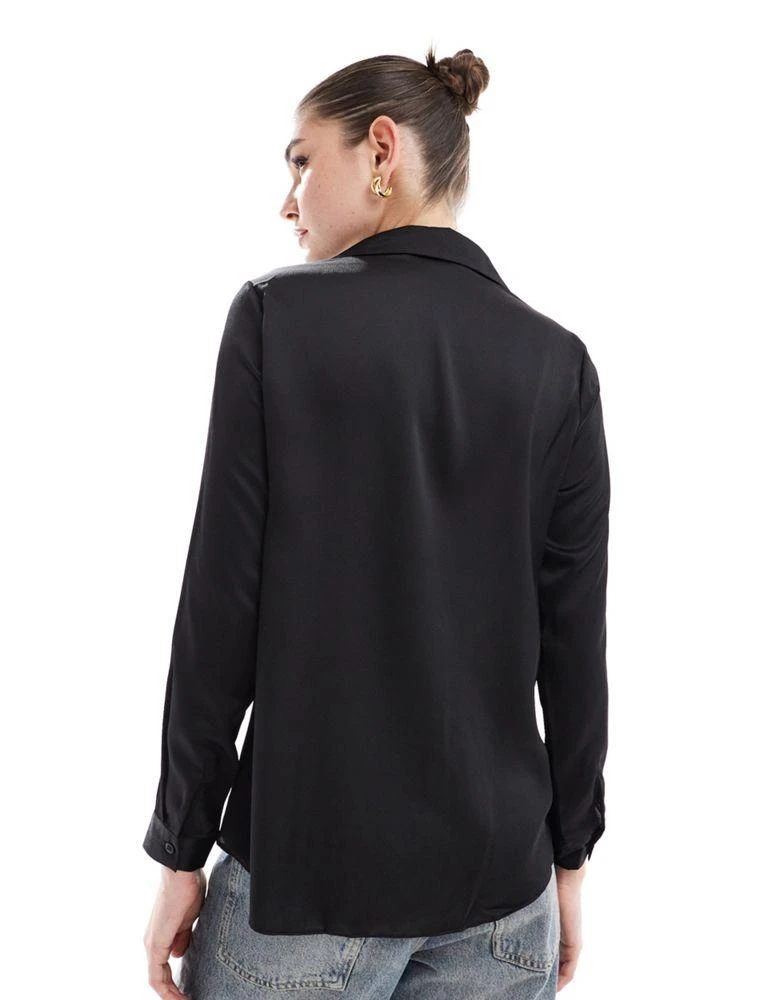 ASOS DESIGN ASOS DESIGN ultimate satin shirt in black 2