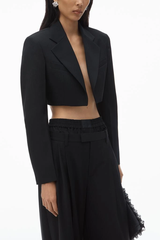Alexander Wang cropped tuxedo blazer in wool tailoring 3
