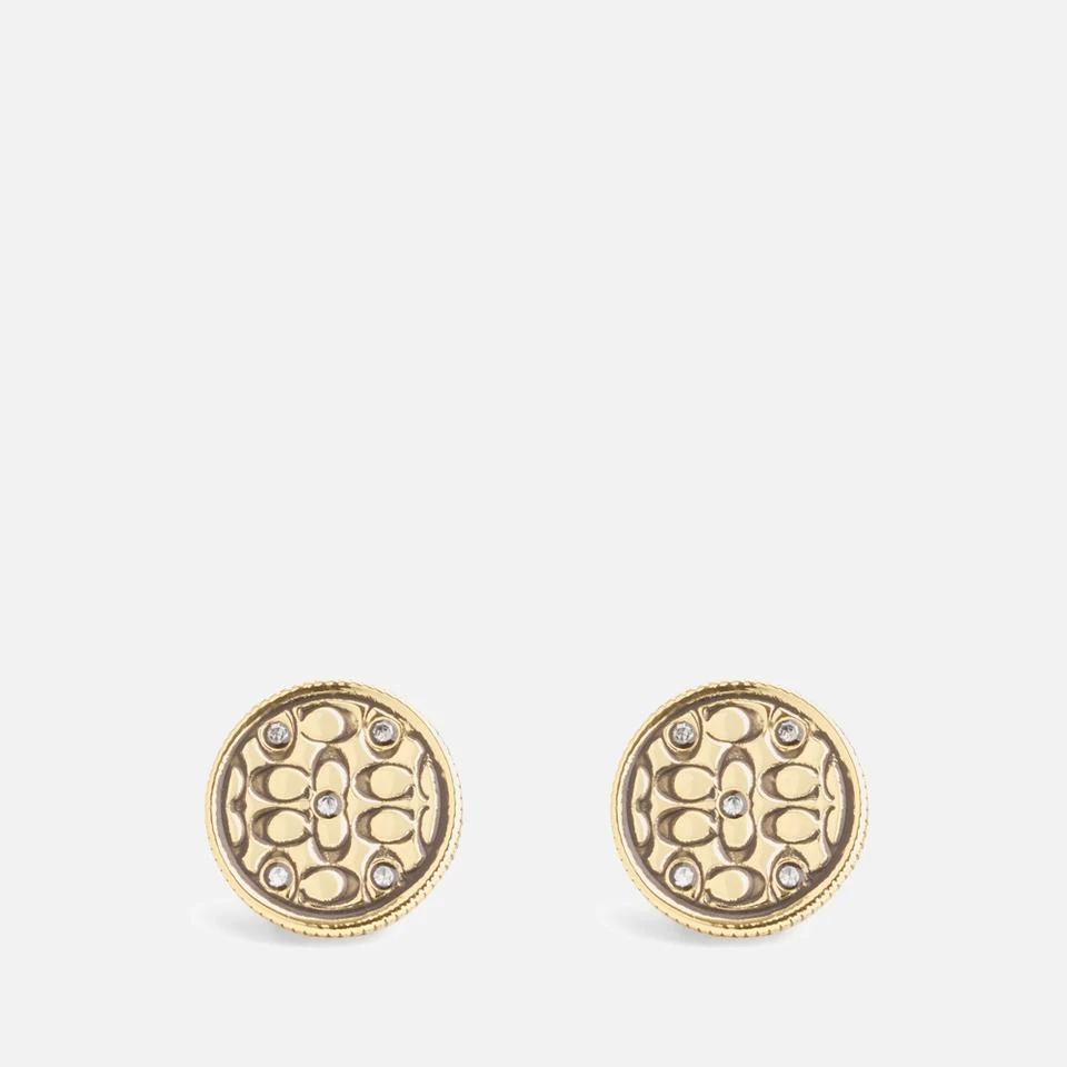Coach Coach Signature Quilted Coin Stud Earrings 1