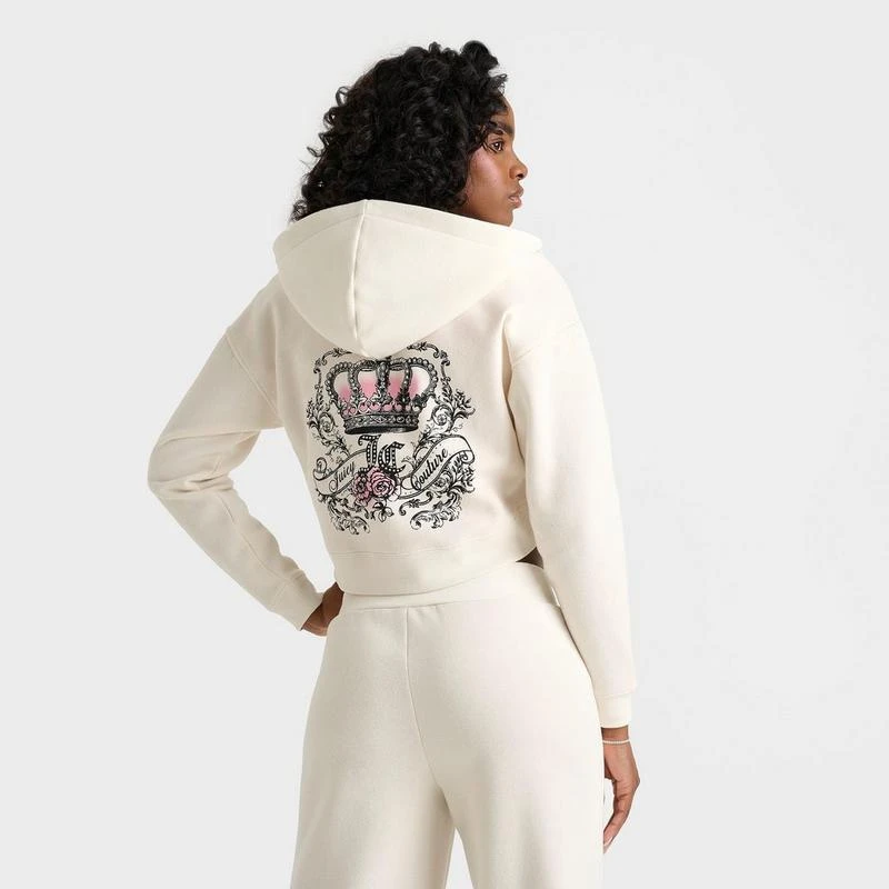 Juicy Couture Women's Juicy Couture Crown Fleece Full-Zip Hoodie 4