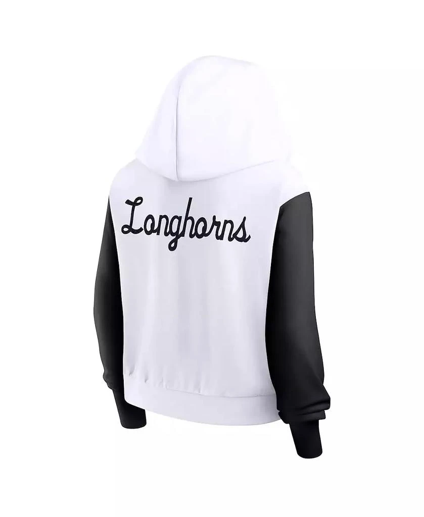 NIKE Women's White Texas Longhorns Cropped Beyond Capability Color-Block Script Full-Zip Hoodie 3