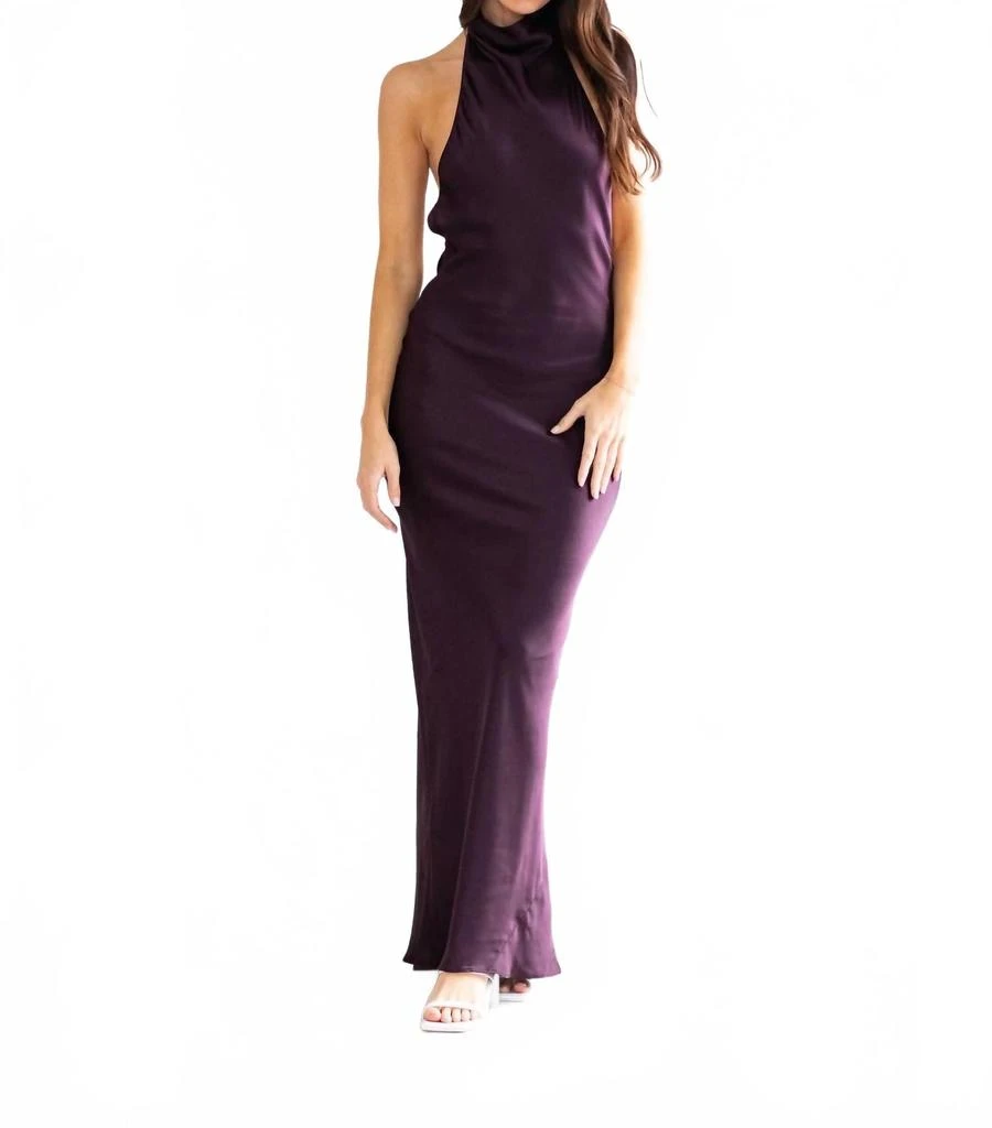Amanda Uprichard Santana Gown In Black Cherry