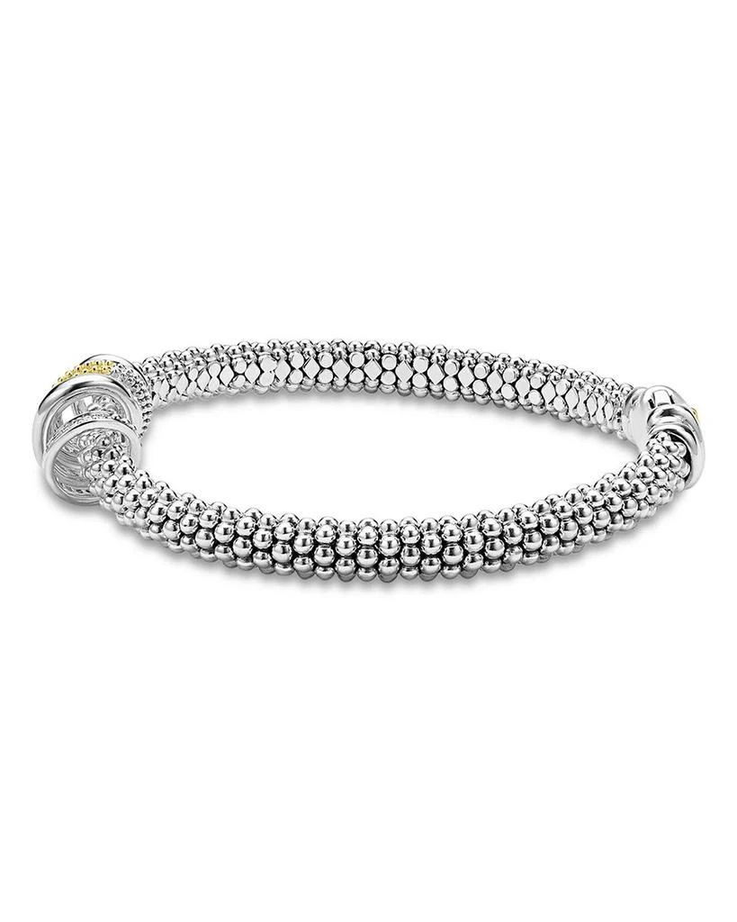 LAGOS Two Tone Caviar Lux Five Ring Bracelet with Diamonds, 0.27 tcw 3