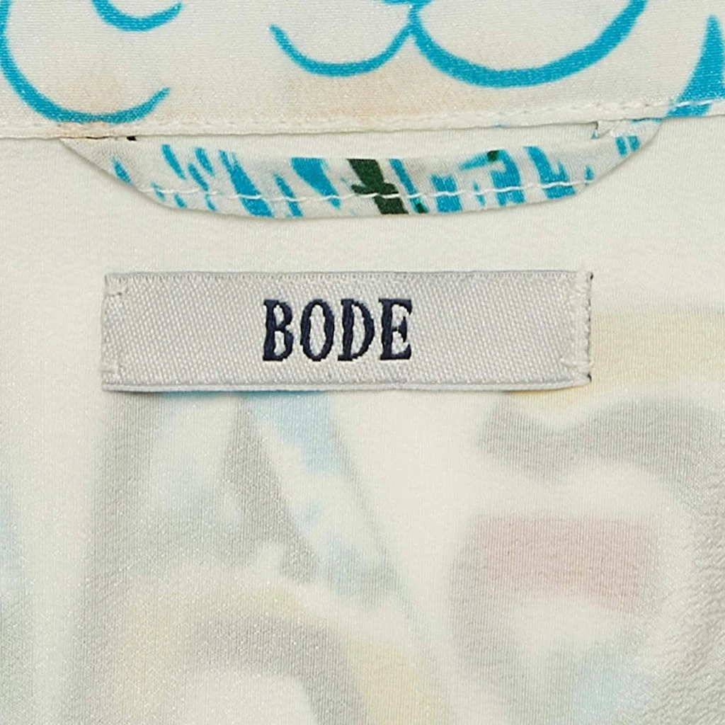 BODE Bode Blue/White Niagara Falls Print Silk Shirt S/M 5