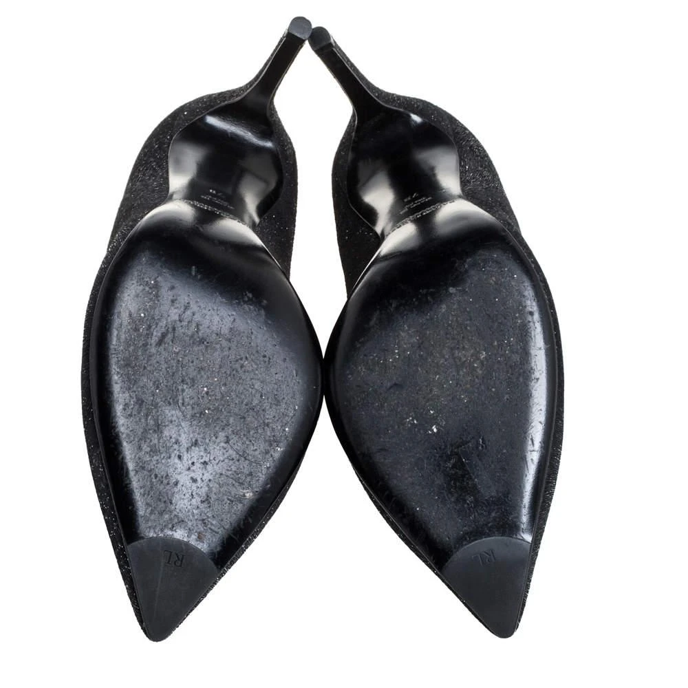 Ralph Lauren Ralph Lauren Black Glitter Pointed Toe Pumps Size 37 5