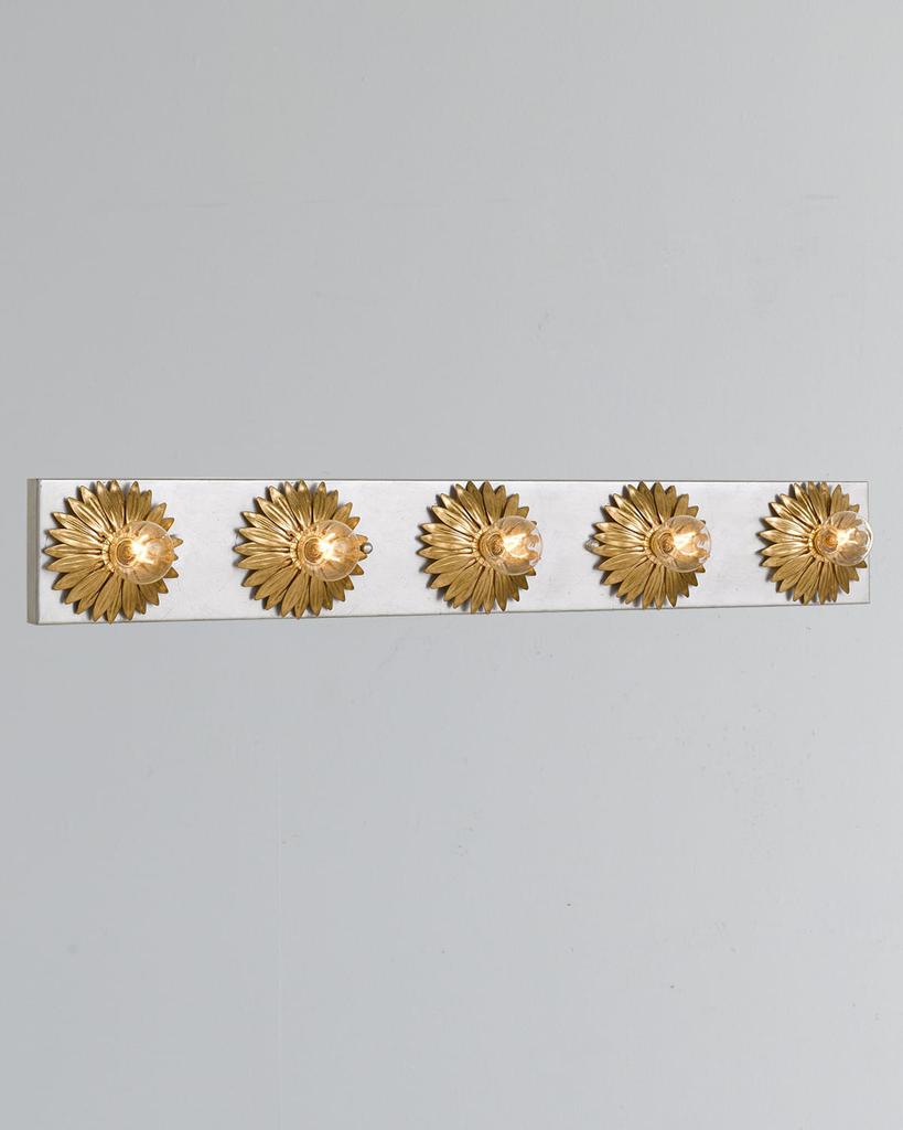 Crystorama Broche 5-Light Antiqued Gold and Silver Bathroom Vanity