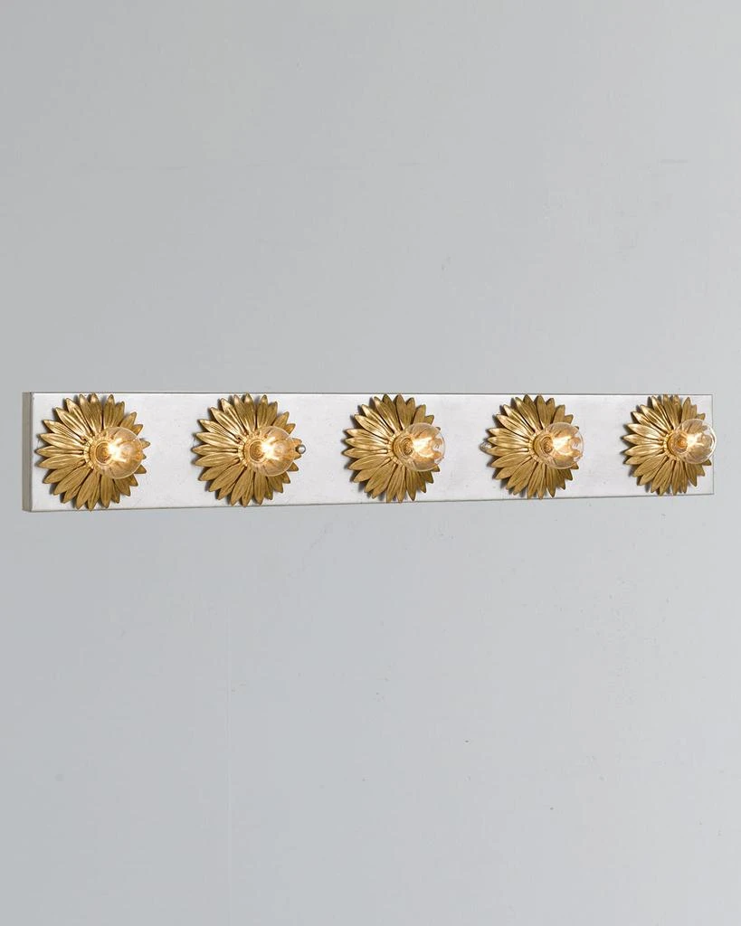 Crystorama Broche 5-Light Antiqued Gold and Silver Bathroom Vanity 1