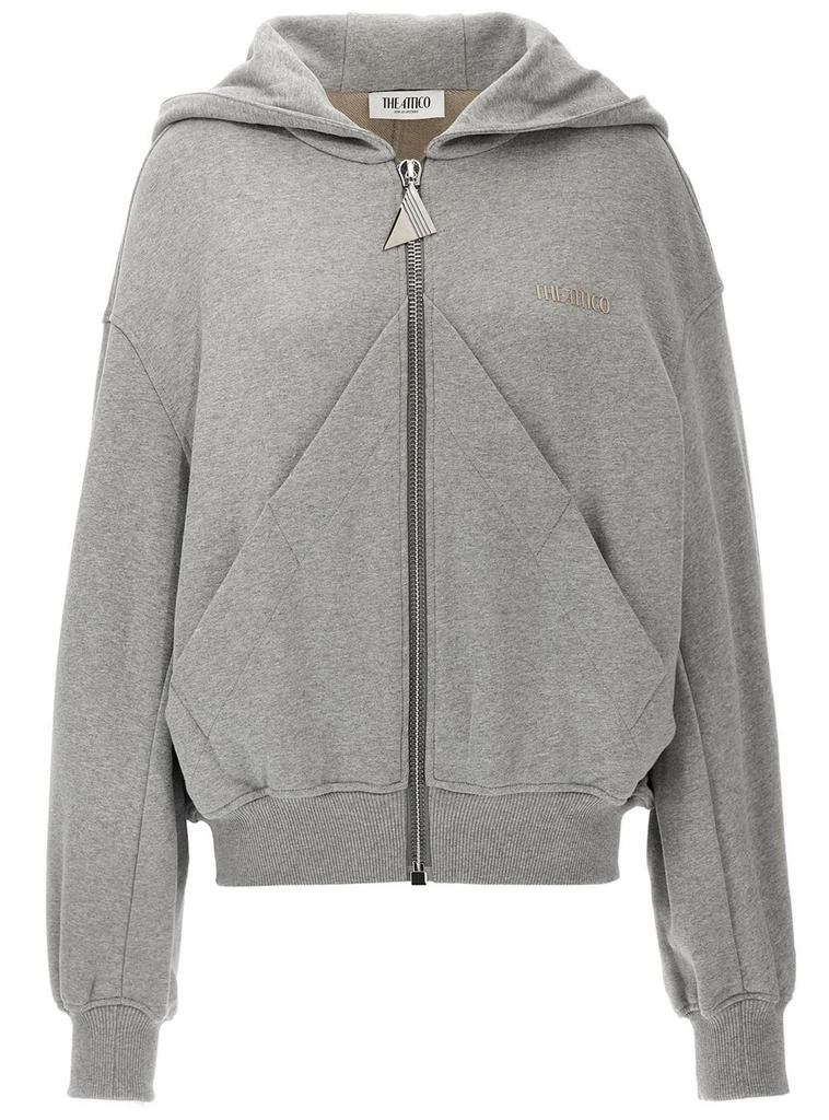 The Attico The Attico Logo-Appliqué Zip-Up Hoodie 1