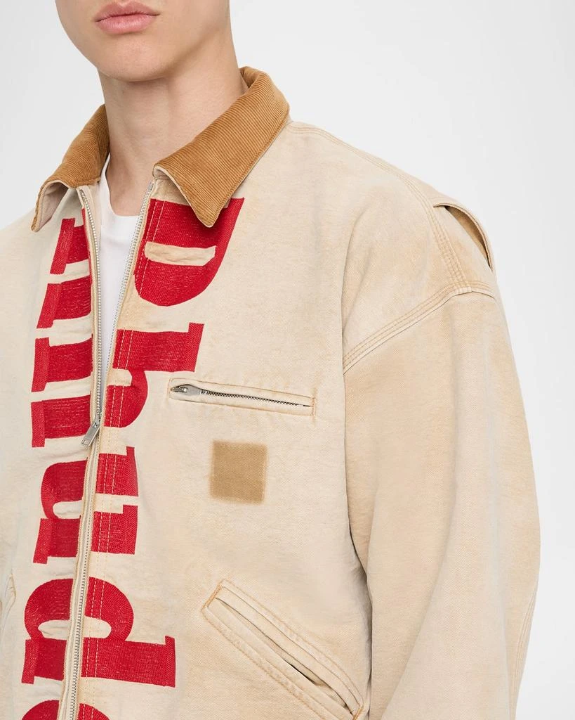 Rhude Men's Corduroy-Collar Logo Full-Zip Jacket 5