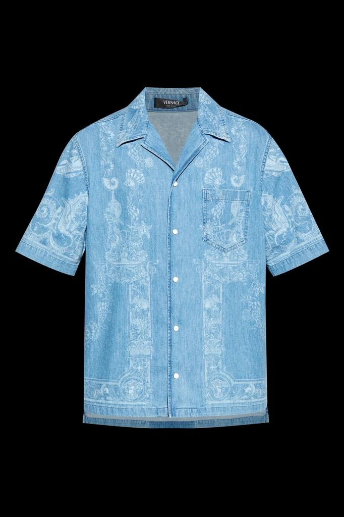 Versace Versace Pattern-Printed Short-Sleeved Denim Shirt 1