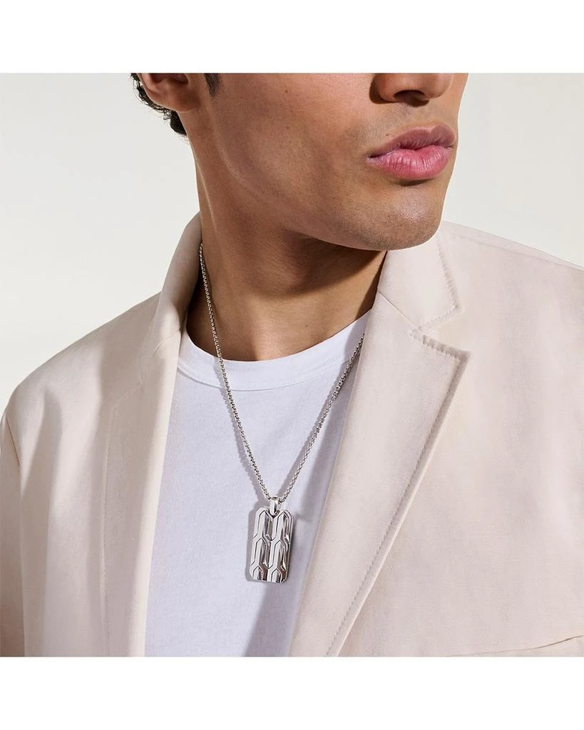 John Hardy Men
s Sterling Silver Icon Dog Tag Pendant Necklace, 22" 2