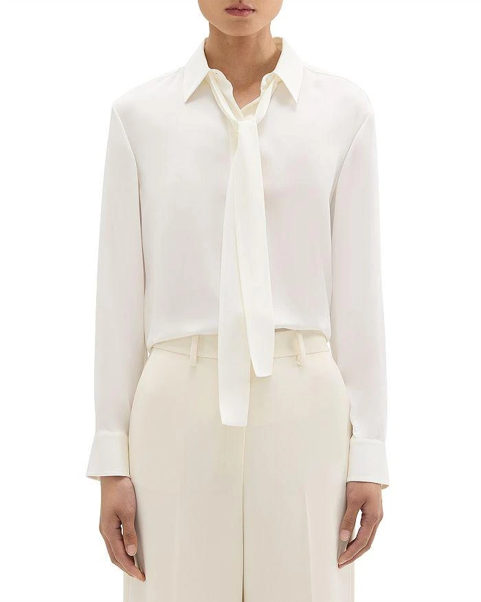 Theory Silk Tie Neck Blouse 1