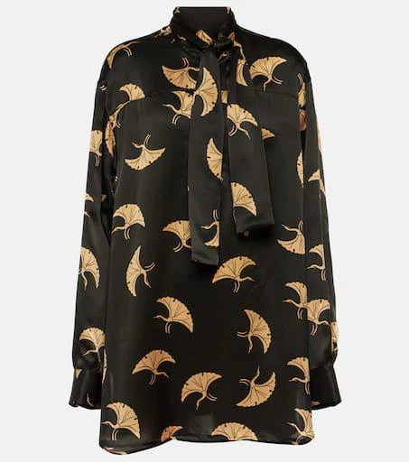Dries Van Noten Printed silk satin top 1