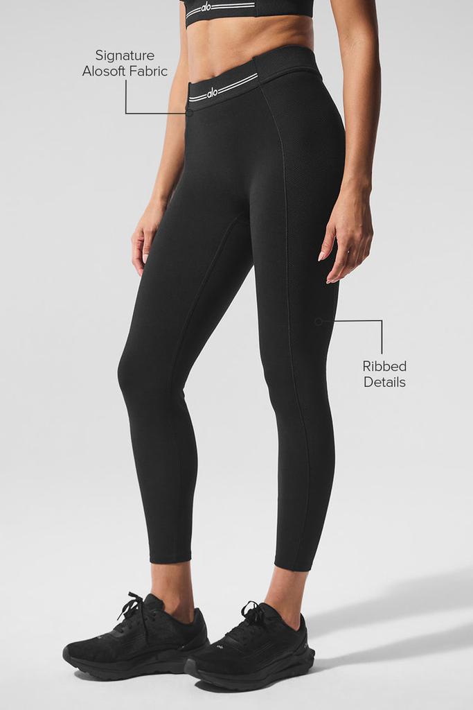 Alo Alosoft High-Waist 7/8 Relay Legging - Black/White - Pants
