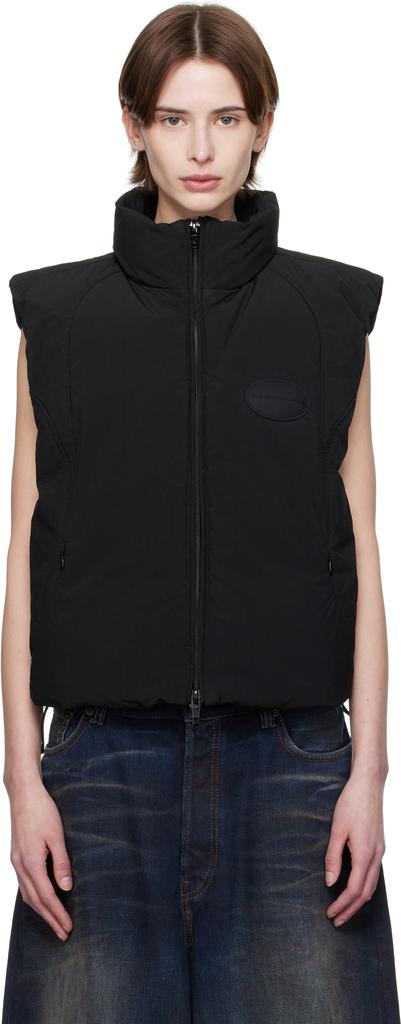 Alexander Wang Black Logo Patch Down Vest