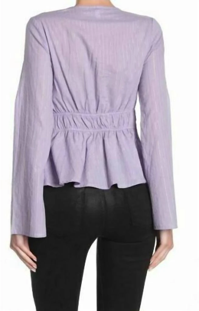 Love, Fire Love, Fire - Metallic Stripe Bell Sleeve Shirt Blouse 2
