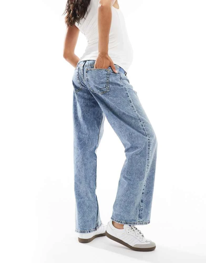 ASOS ASOS DESIGN Maternity  baggy  jeans in mid blue 5