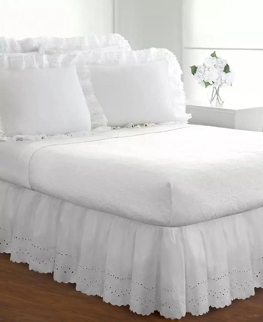 Fresh Ideas Ruffled Eyelet 18" Drop Bed Skirt, Queen 1