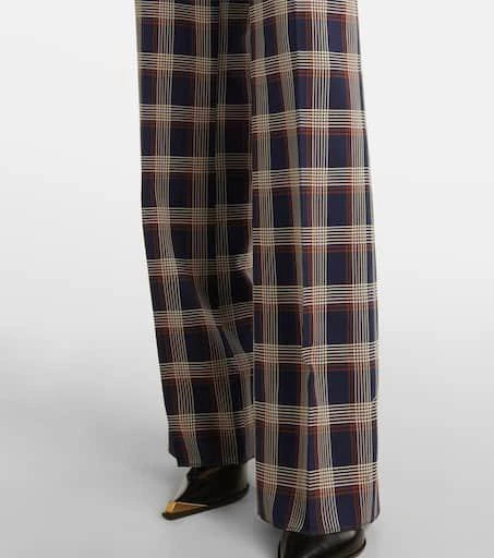 ETRO Checked high-rise wool wide-leg pants 5