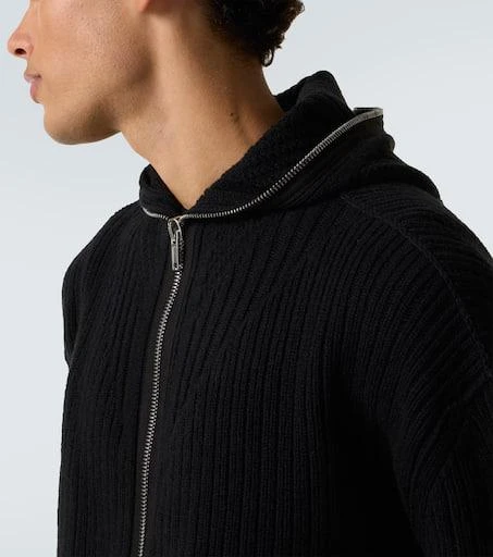 Rick Owens Ribbed-knit virgin wool zip-up sweater 5