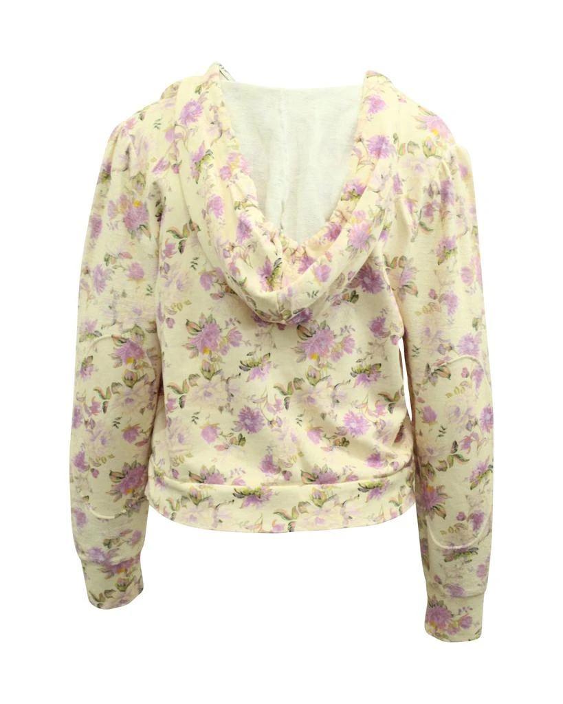love shack Love Shack Fancy Kirby Floral Print Distressed Hoodie in Cream Cotton 3