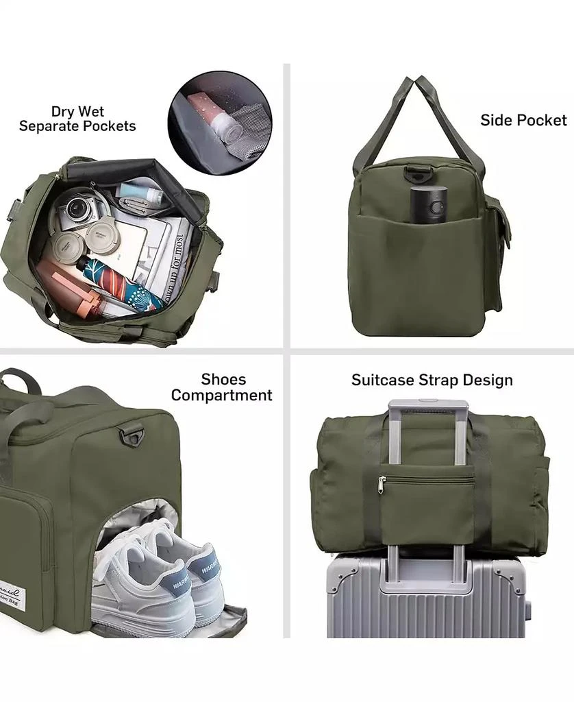 Urtala Travel Duffel Bag with Shoes Compartment Sports Gym Bag with Dry Wet Separated Pocket for Men and Women Overnight Bag Weekender Bag Training Handbag 3