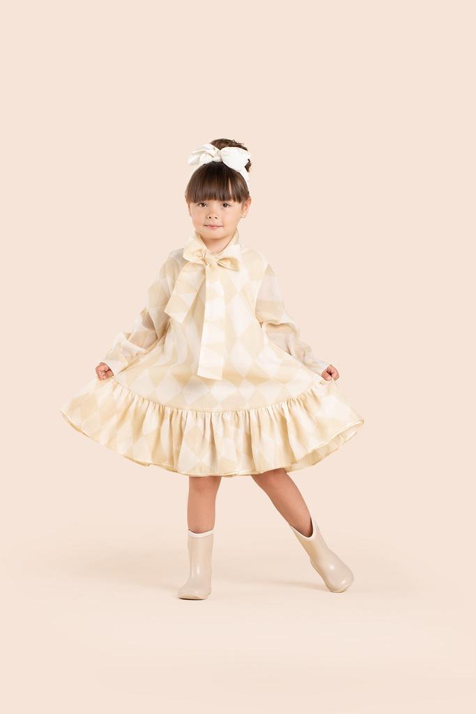 Omamimini Girls Special Occasion Dress with a Bow