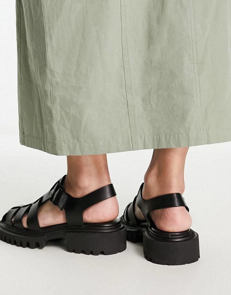 ALL SAINTS AllSaints Nessie leather sandals in black 2