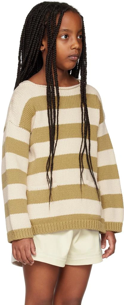Misha & Puff Kids Khaki & Off-White Bateau Sweater 2