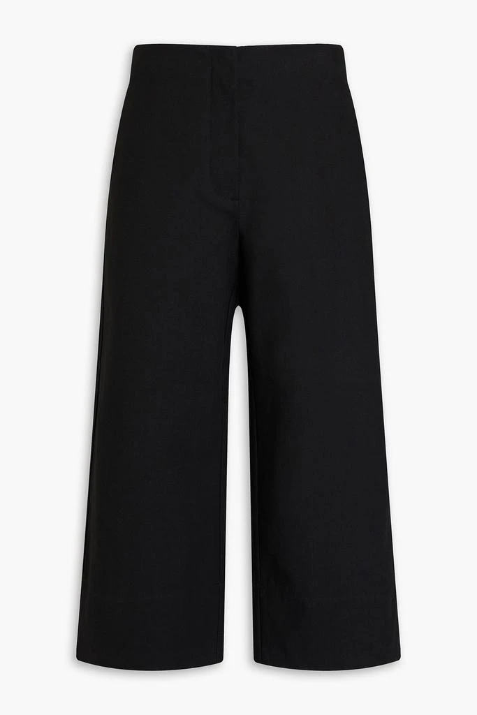 Ganni Cropped cotton wide-leg pants 1