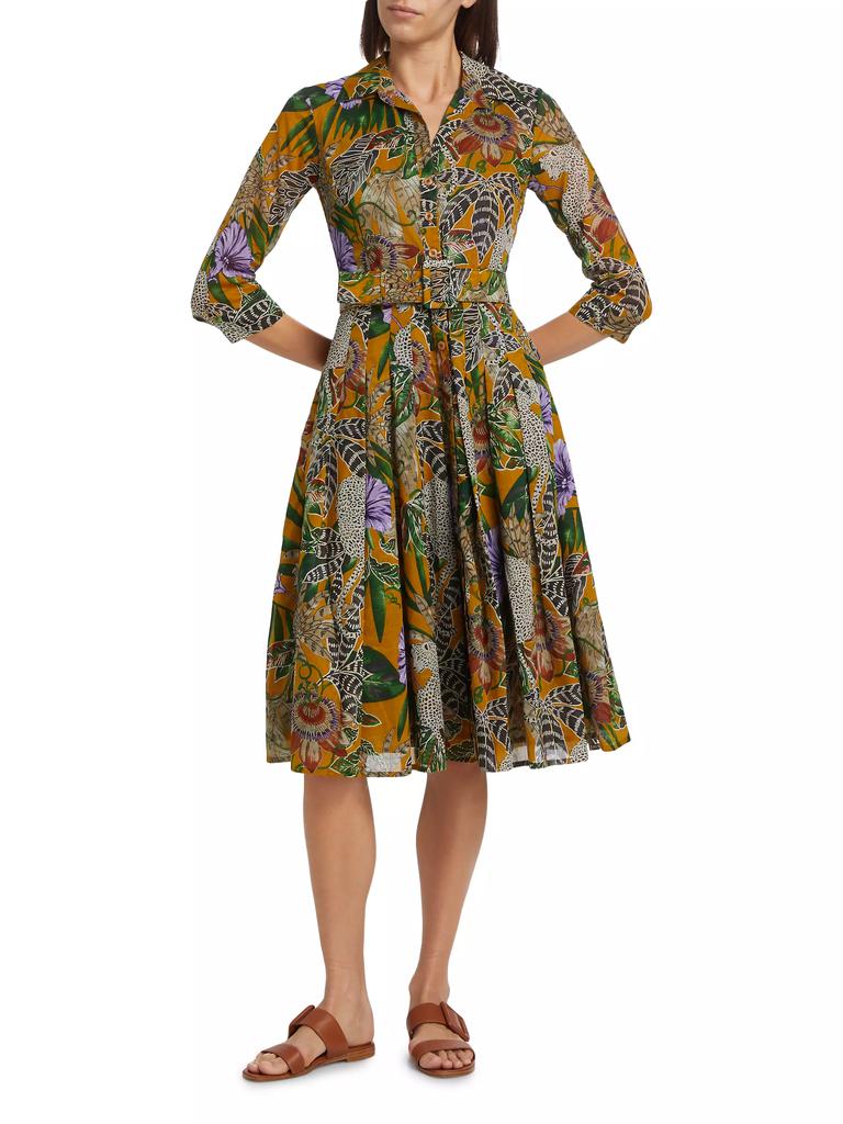 SAMANTHA SUNG Audrey Dot Cotton Shirtdress