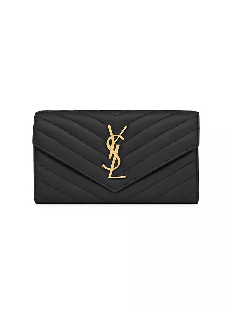 Yves Saint Laurent Cassandre Matelassé Large Flap Wallet in Lambskin 1
