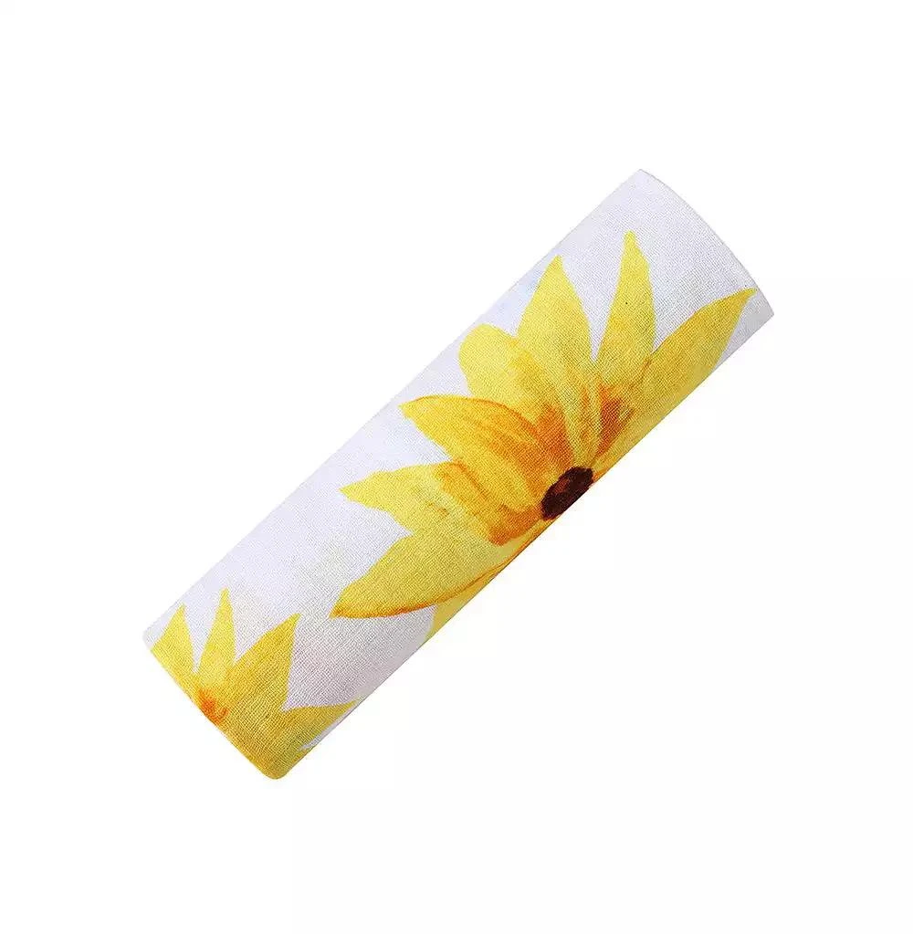 Malabar Baby Baby GOTS Certified Organic Cotton Muslin Swaddle, Sunflower