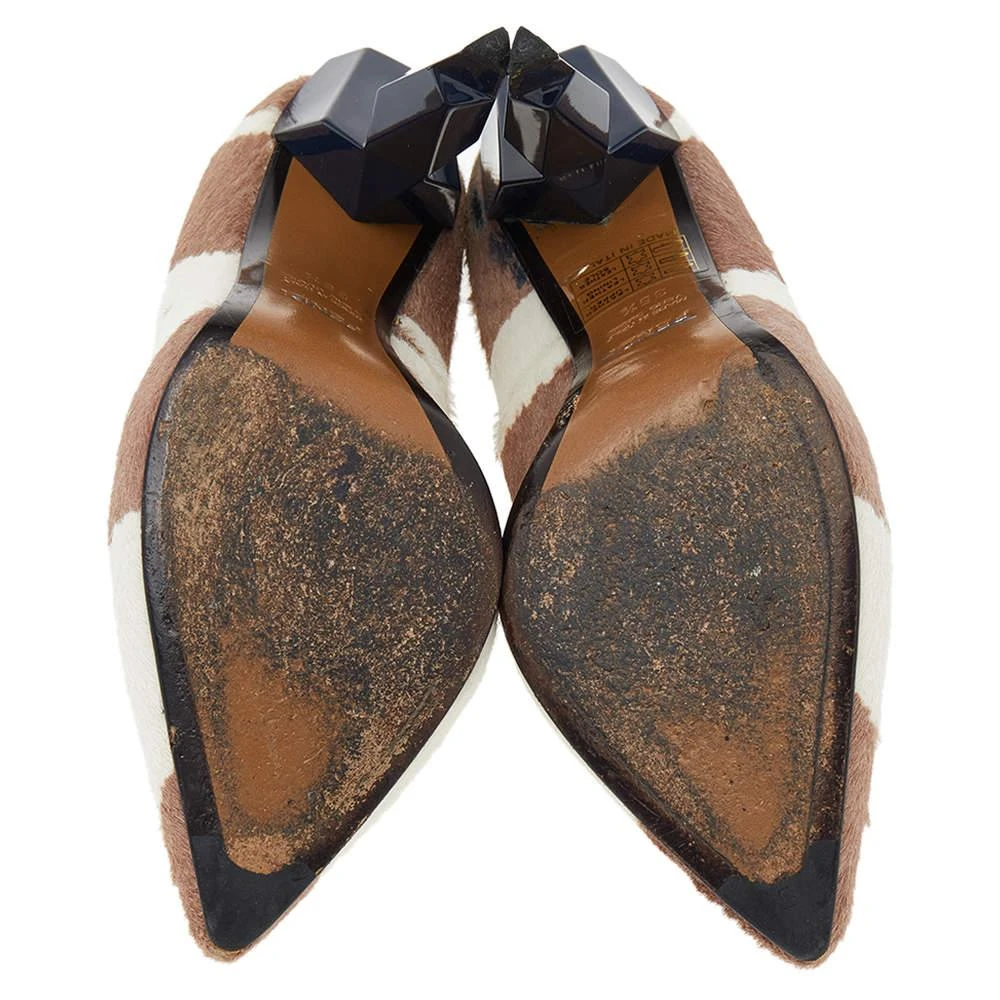 Fendi Fendi Beige/White Zebra Print Calf Hair Diamond Heel Pumps Size 35.5 6