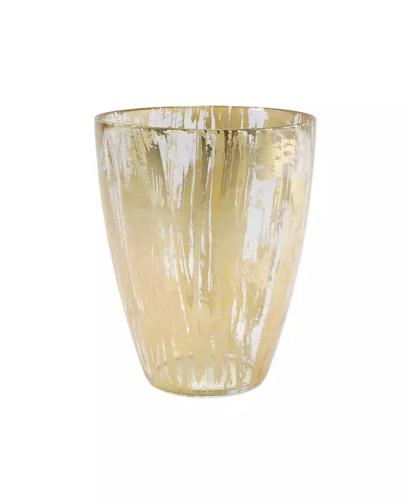 VIETRI Rufolo Glass Gold Brushstroke Vase