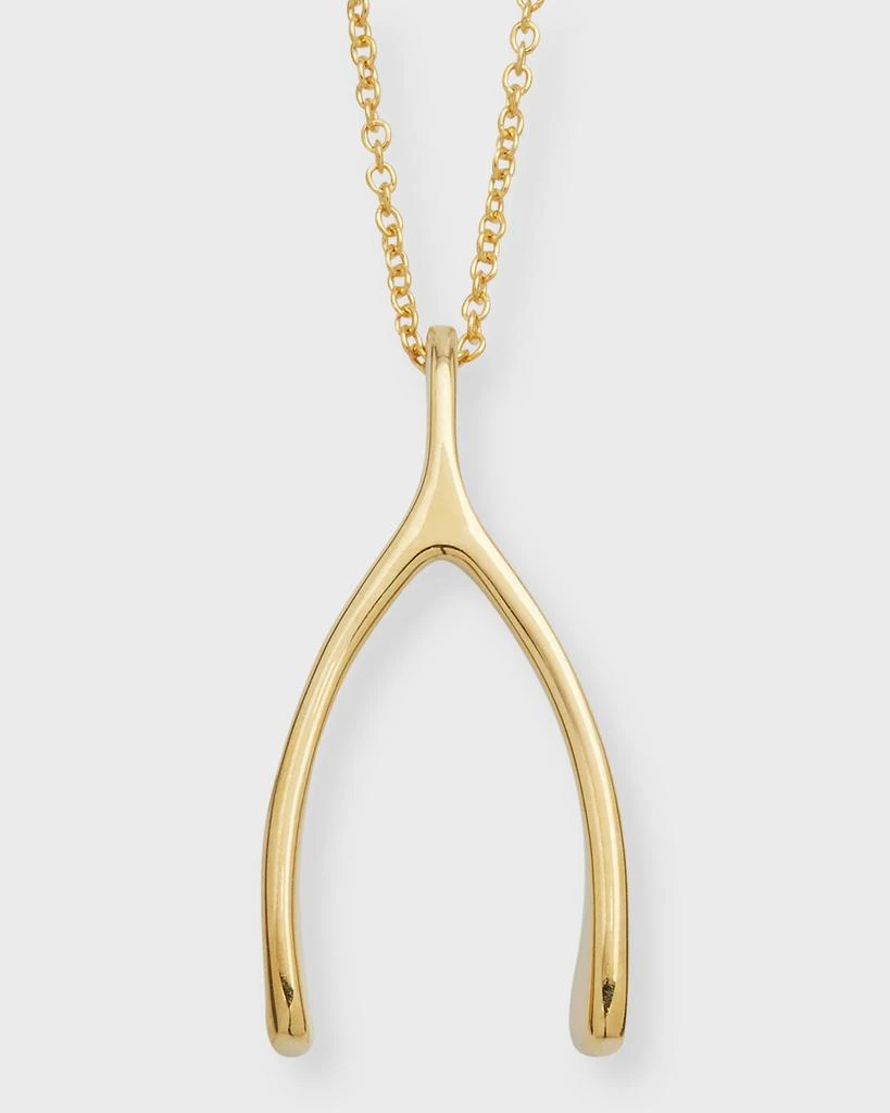 Jennifer Meyer 18k Wishbone Pendant Necklace