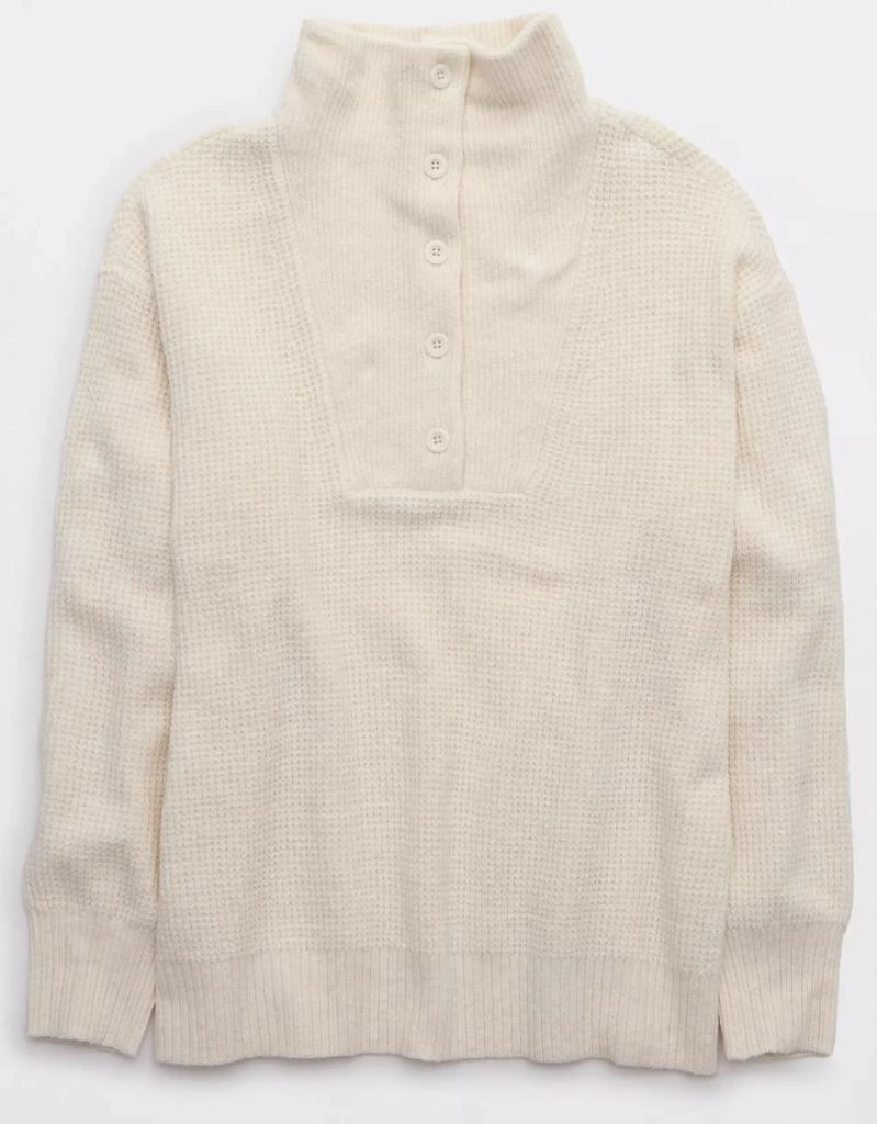 Aerie Aerie CozyUp Waffle Button Sweater 3