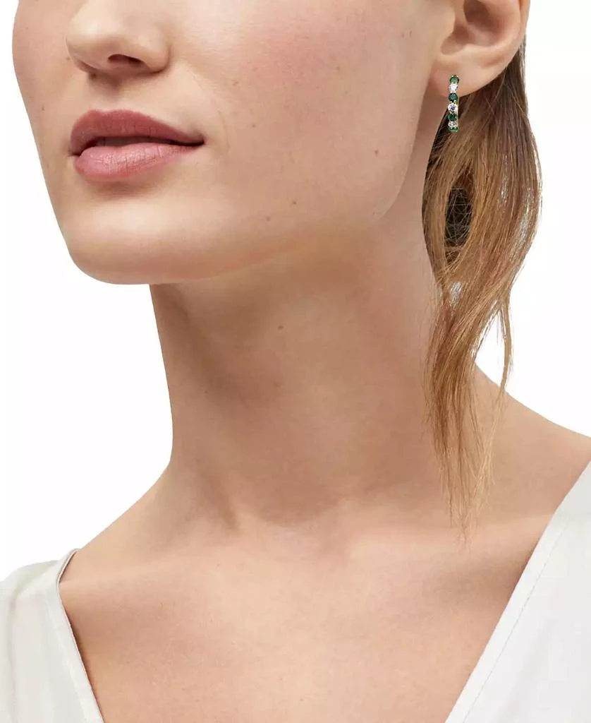 Grown With Love Lab Grown Emerald (1-7/8 ct. t.w.) 
Lab Grown Diamond (1-1/2 ct. t.w.) Small Hoop Earrings in 14k Gold, 0.82" (Also in Lab Grown Ruby 
Lab Grown Sapphire) 2