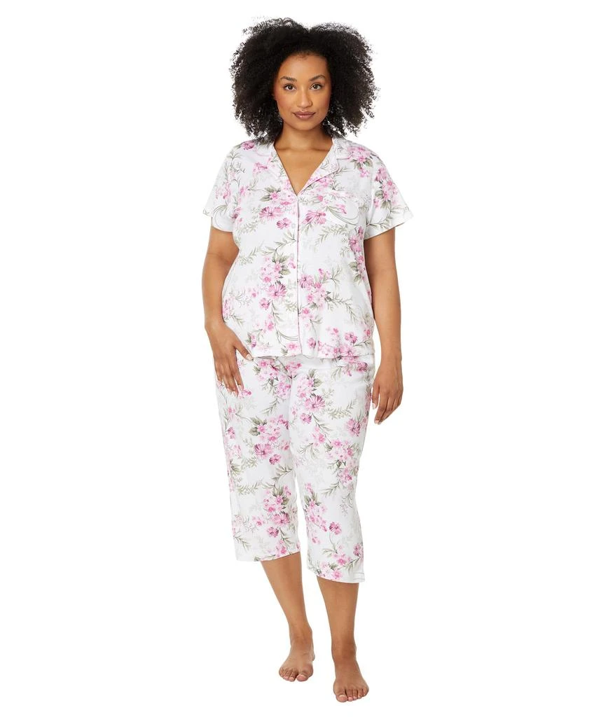 Karen Neuburger Plus Short Sleeve Girlfriend Capri PJ Set 1