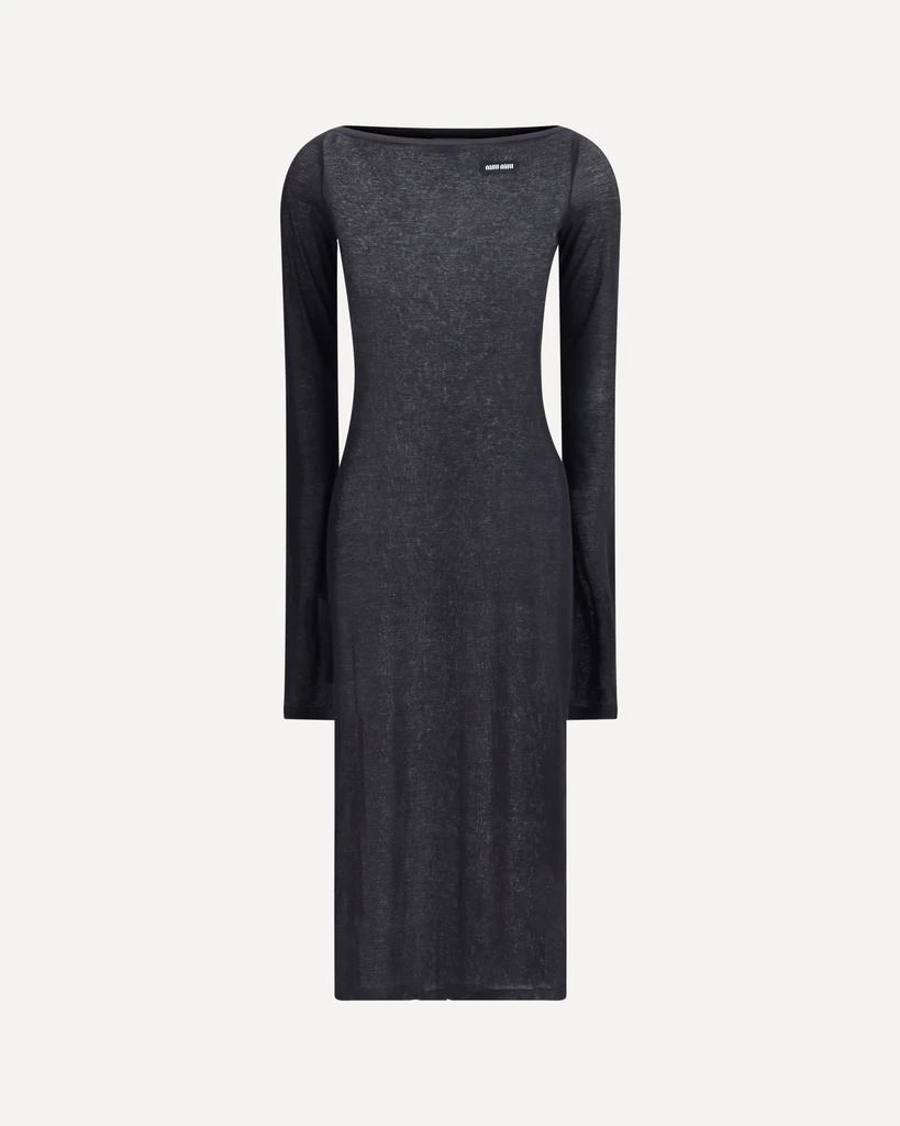 black and white jersey dress Buxom Couture Plus Size Cut Out Shoulder Stripe Jersey Dress main image 1