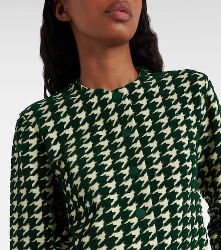 Burberry Houndstooth cotton-blend cardigan 4