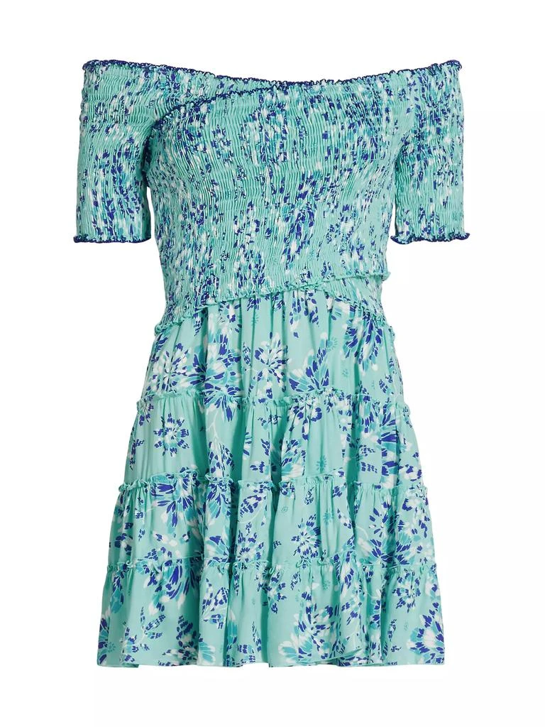 Poupette St Barth Soledad Floral Smocked Minidress 1